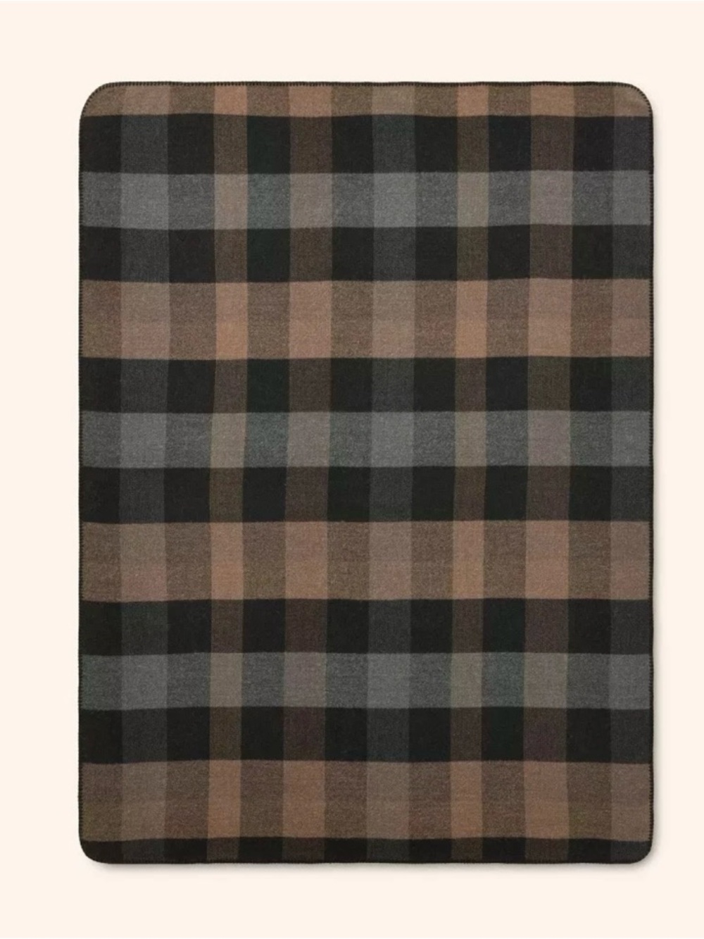 Woolrich Oversized Plaid Throw - Brown & Black - Picture 6 of 8